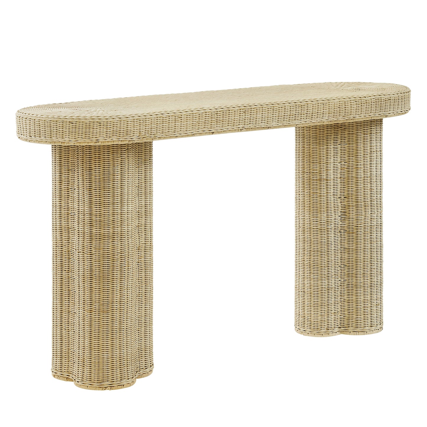 Sarova 59 Inch Natural Rattan Oval Console Table by Modway EEI-7915