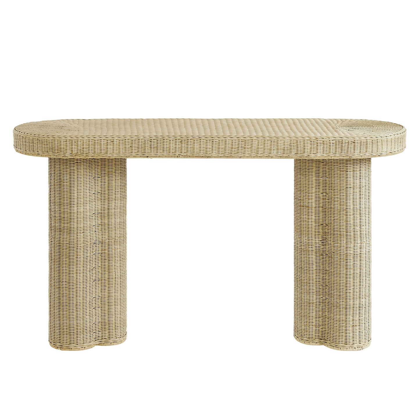 Sarova 59 Inch Natural Rattan Oval Console Table by Modway EEI-7915