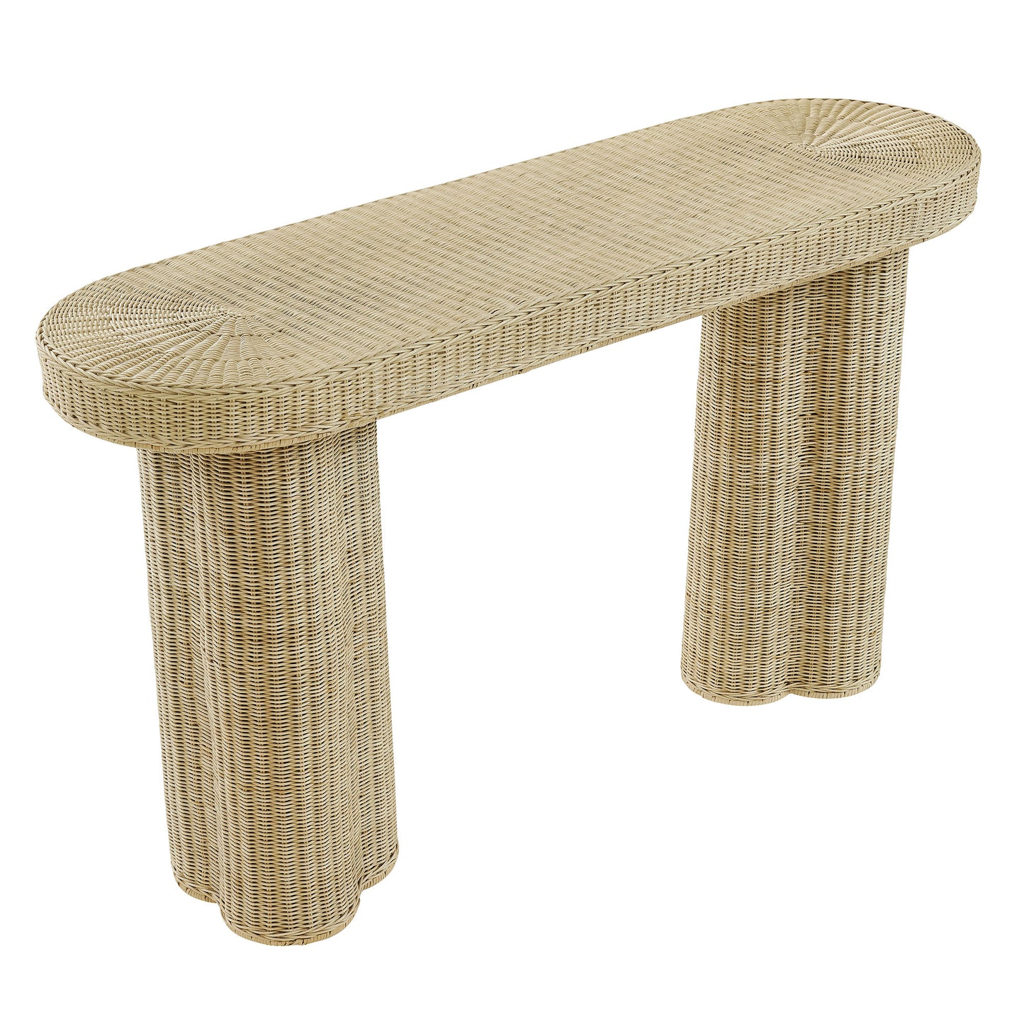 Sarova 59 Inch Natural Rattan Oval Console Table by Modway EEI-7915