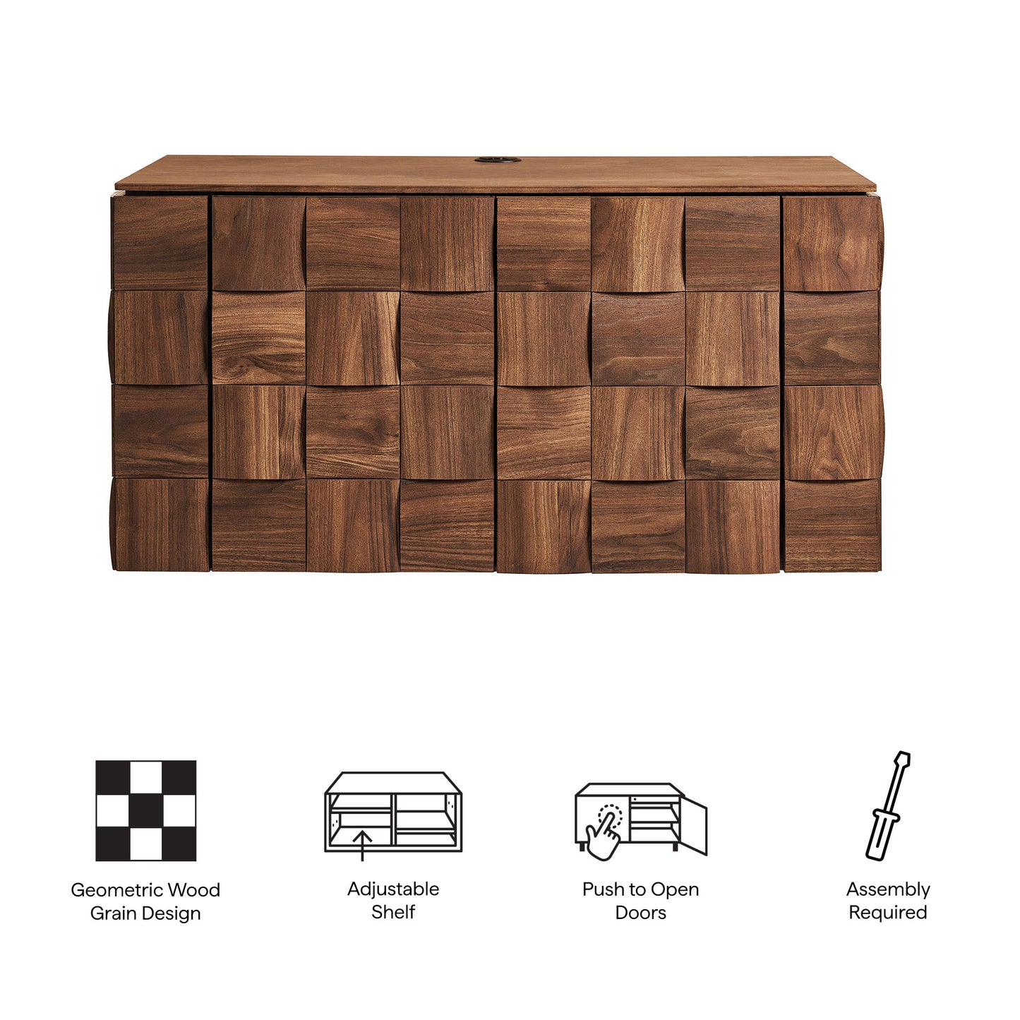 Duskin 39 Inch Geometric Block Design Wall Mounted TV Stand by Modway EEI-7932