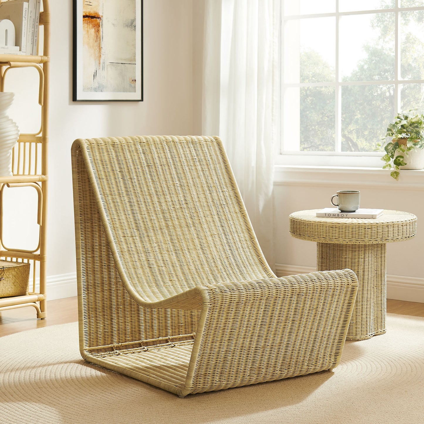 Eira Continuous Curved Natural Rattan Lounge Chair by Modway EEI-7937