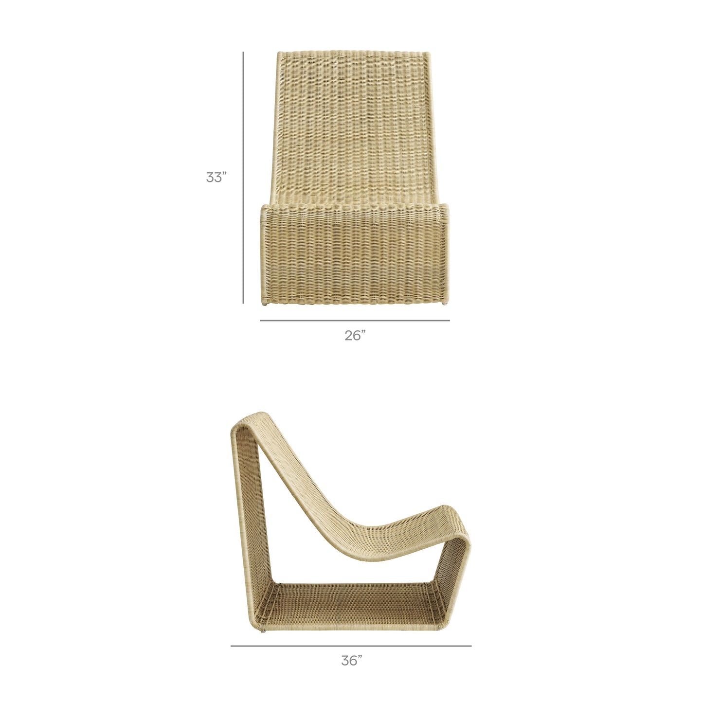 Eira Continuous Curved Natural Rattan Lounge Chair by Modway EEI-7937