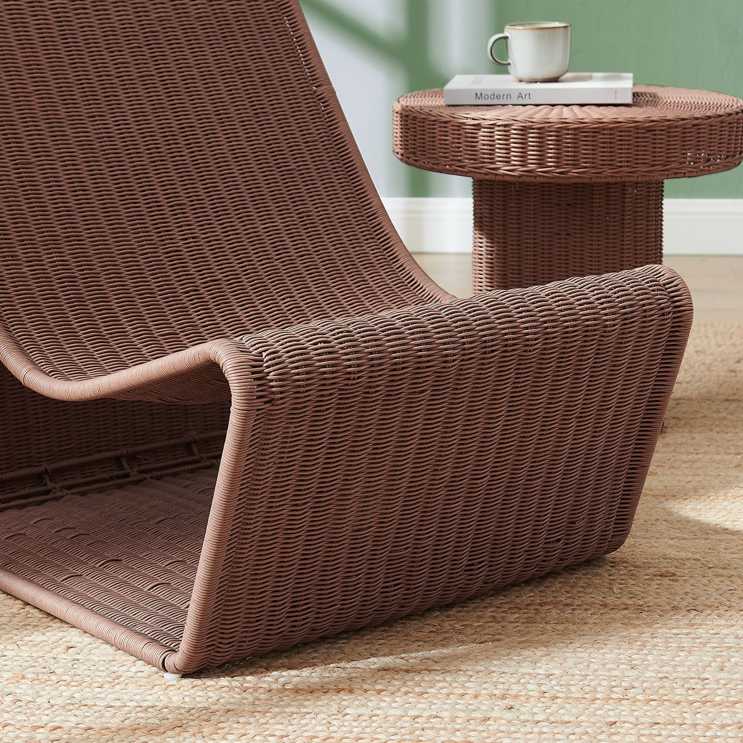 Eira Continuous Curved Natural Rattan Lounge Chair by Modway EEI-7938