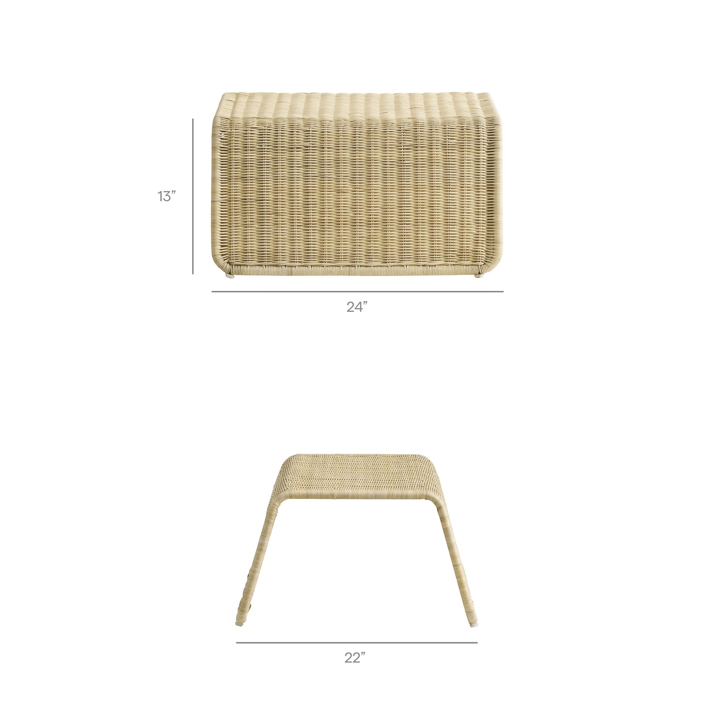 Eira Waterfall Natural Rattan Ottoman by Modway EEI-7939