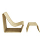 Eira 2 Piece Continuous Curved Natural Rattan Lounge Chair and Ottoman Set by Modway EEI-7944