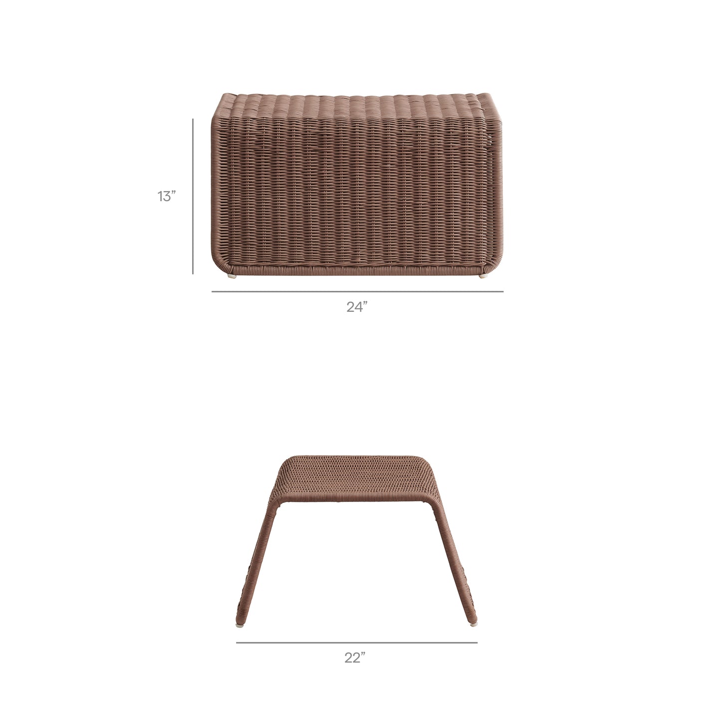 Eira 2 Piece Continuous Curved Natural Rattan Lounge Chair and Ottoman Set by Modway EEI-7945