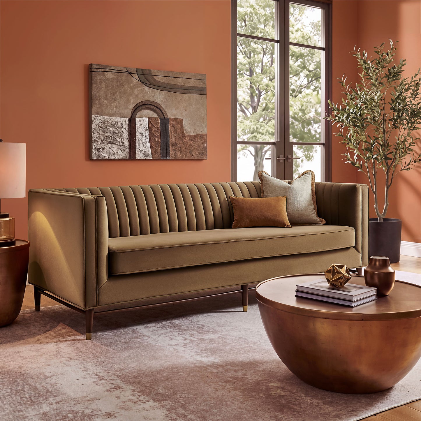 Devote 93 Inch Performance Velvet Channel Tufted Sofa by Modway EEI-7996