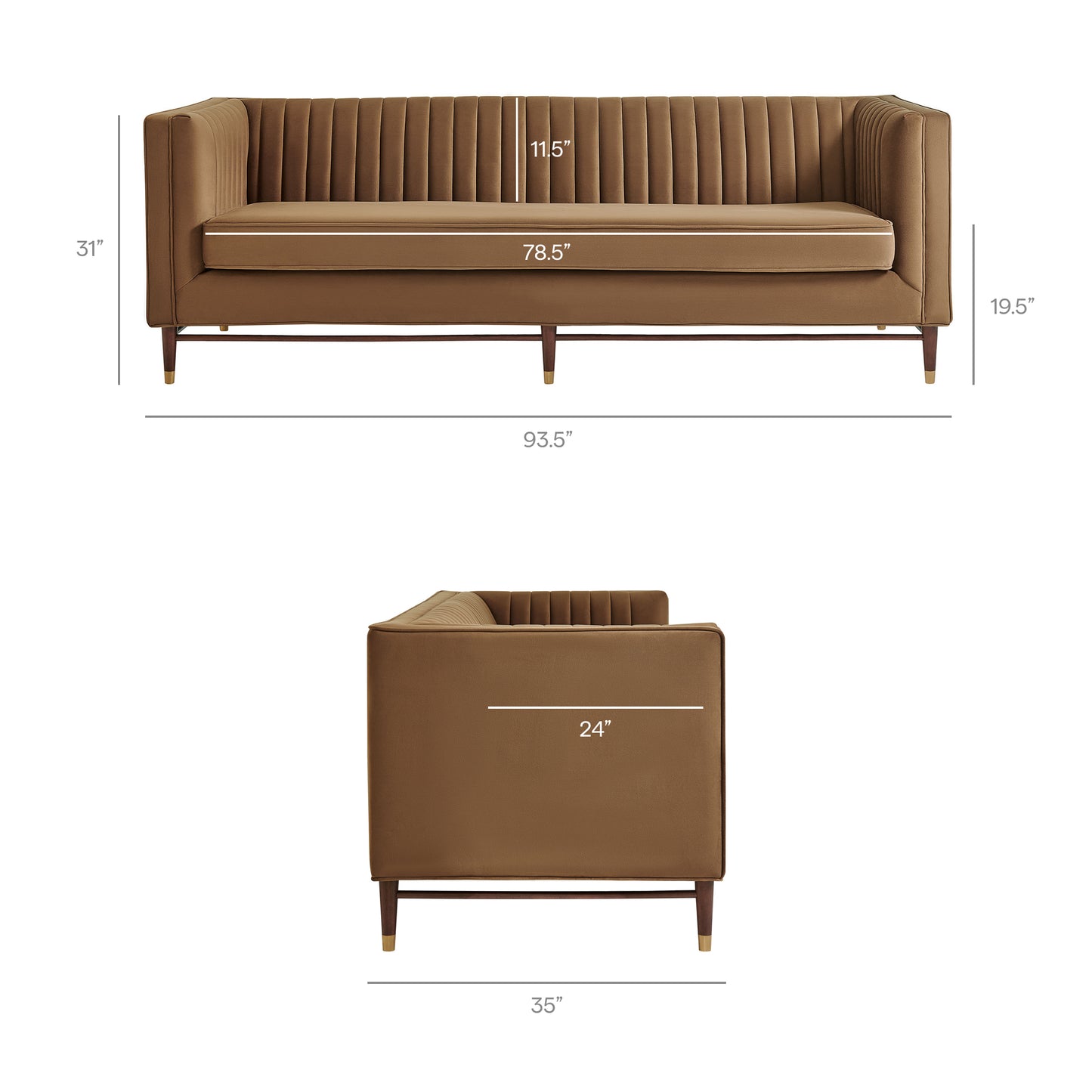 Devote 93 Inch Performance Velvet Channel Tufted Sofa by Modway EEI-7996