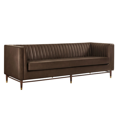 Devote 93 Inch Vegan Leather Channel Tufted Sofa by Modway EEI-7997