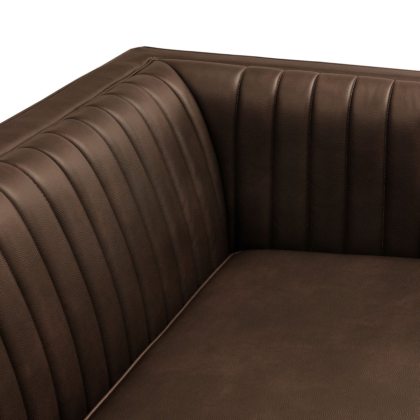 Devote 93 Inch Vegan Leather Channel Tufted Sofa by Modway EEI-7997