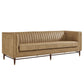 Devote 93 Inch Vegan Leather Channel Tufted Sofa by Modway EEI-7997