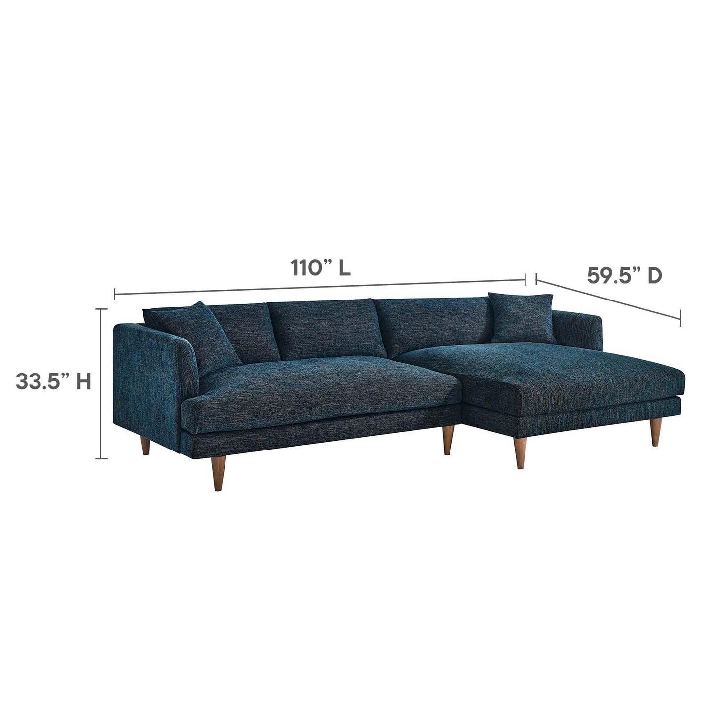 Modway Zoya Right-Facing Down Filled Overstuffed Sectional Sofa FredCo