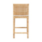 Sofia Modern and Contemporary Natural Finished Wood and Rattan Counter Stool