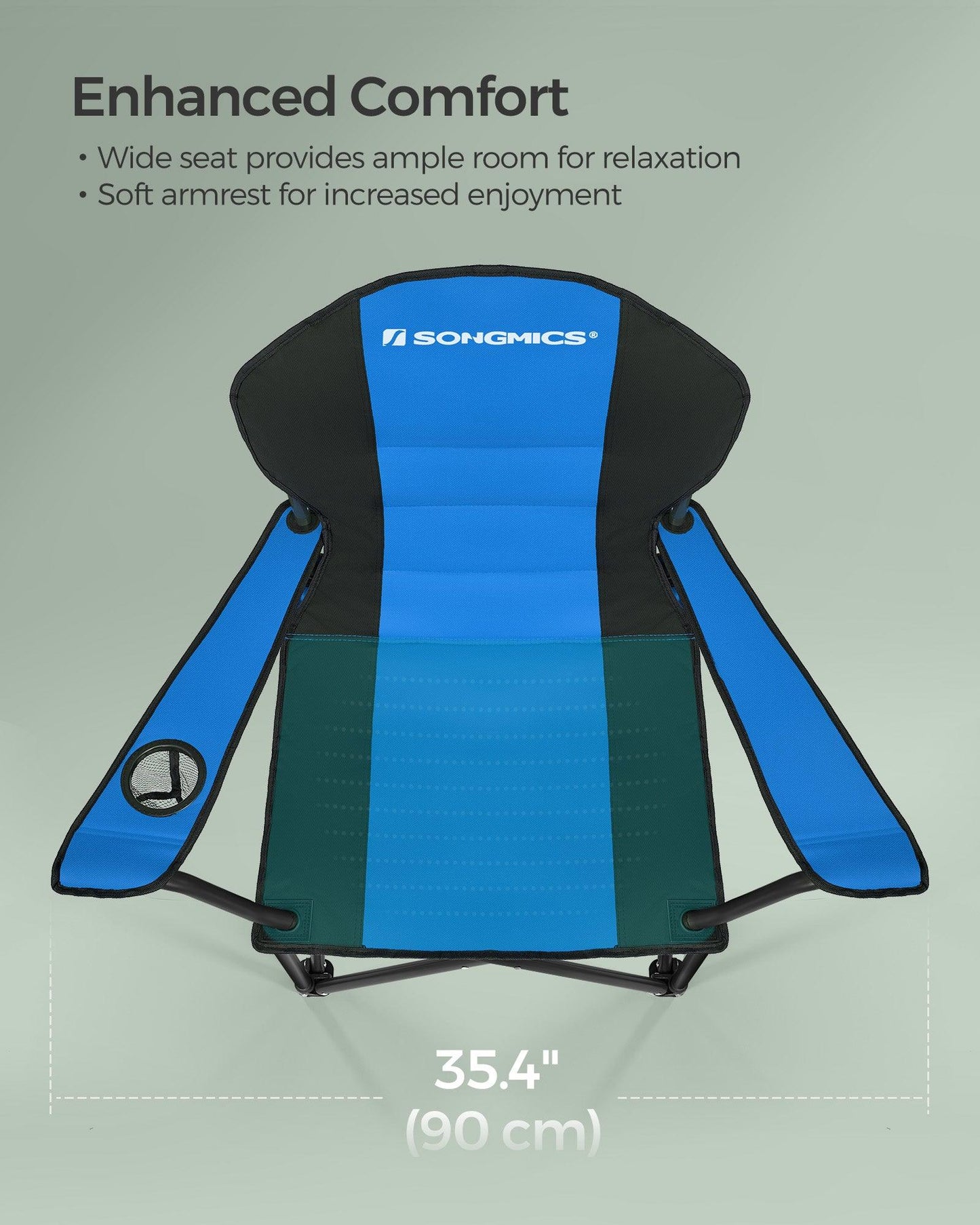 Folding Camping Chair Max. Capacity 551 lb Blue and Black