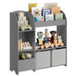 SONGMICS Toy and Book Organizer for Kids, Kids Bookshelf and Toy Storage – Dove Gray