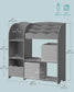 SONGMICS Toy and Book Organizer for Kids, Kids Bookshelf and Toy Storage – Dove Gray