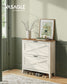VASAGLE Liry Shoe Storage Cabinet Organizer with 2 Flip Drawers Fits 12 to 16 Pairs Rustic White | UHSC201W01