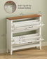 VASAGLE Liry Shoe Storage Cabinet Organizer with 2 Flip Drawers Fits 12 to 16 Pairs Rustic White | UHSC201W01