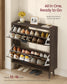VASAGLE Maxe Collection Shoe Storage Cabinet, 2 Flip Drawers, Walnut Brown