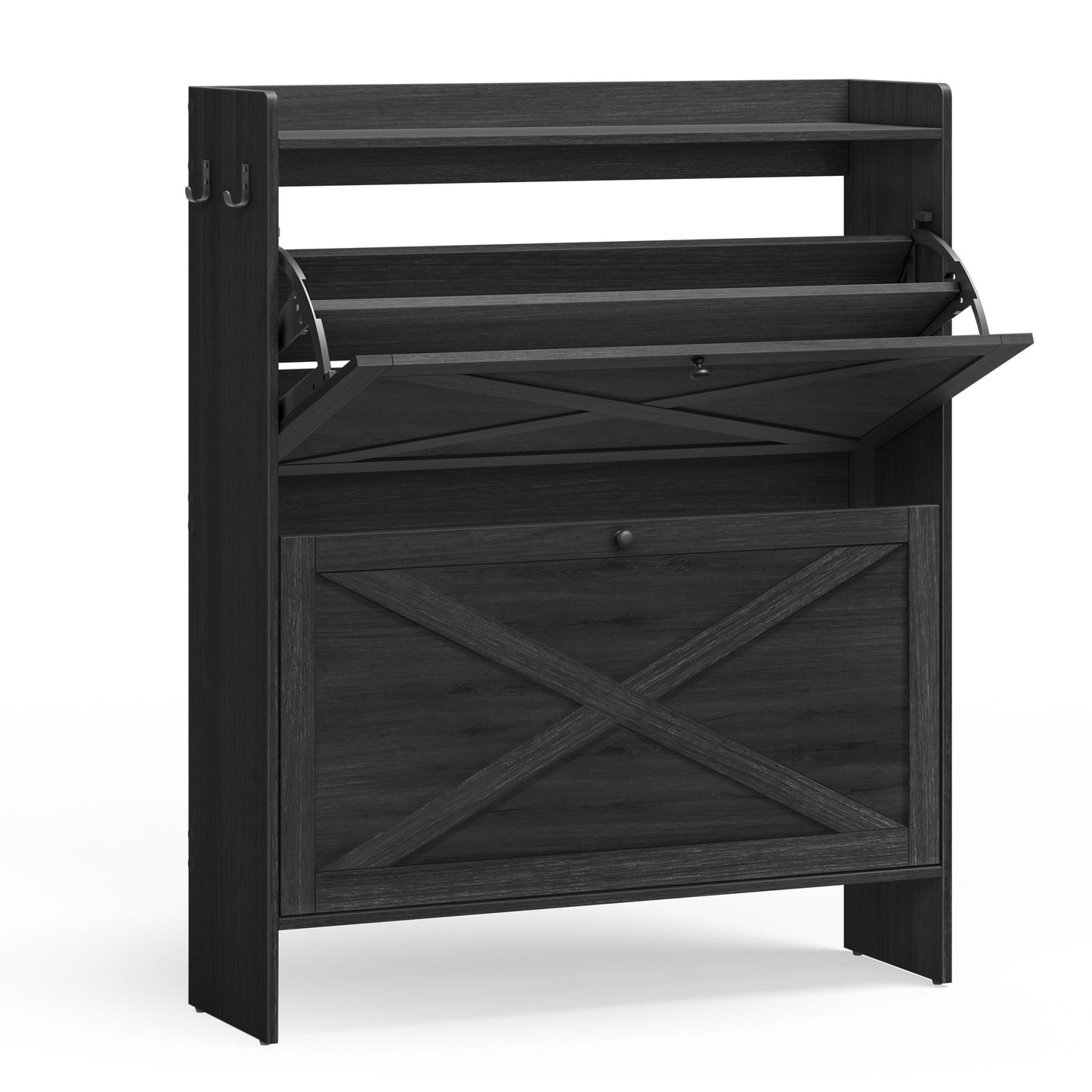 VASAGLE Shoe Storage Cabinet Organizer with 2 Flip Drawers | UHSC203BJ01S
