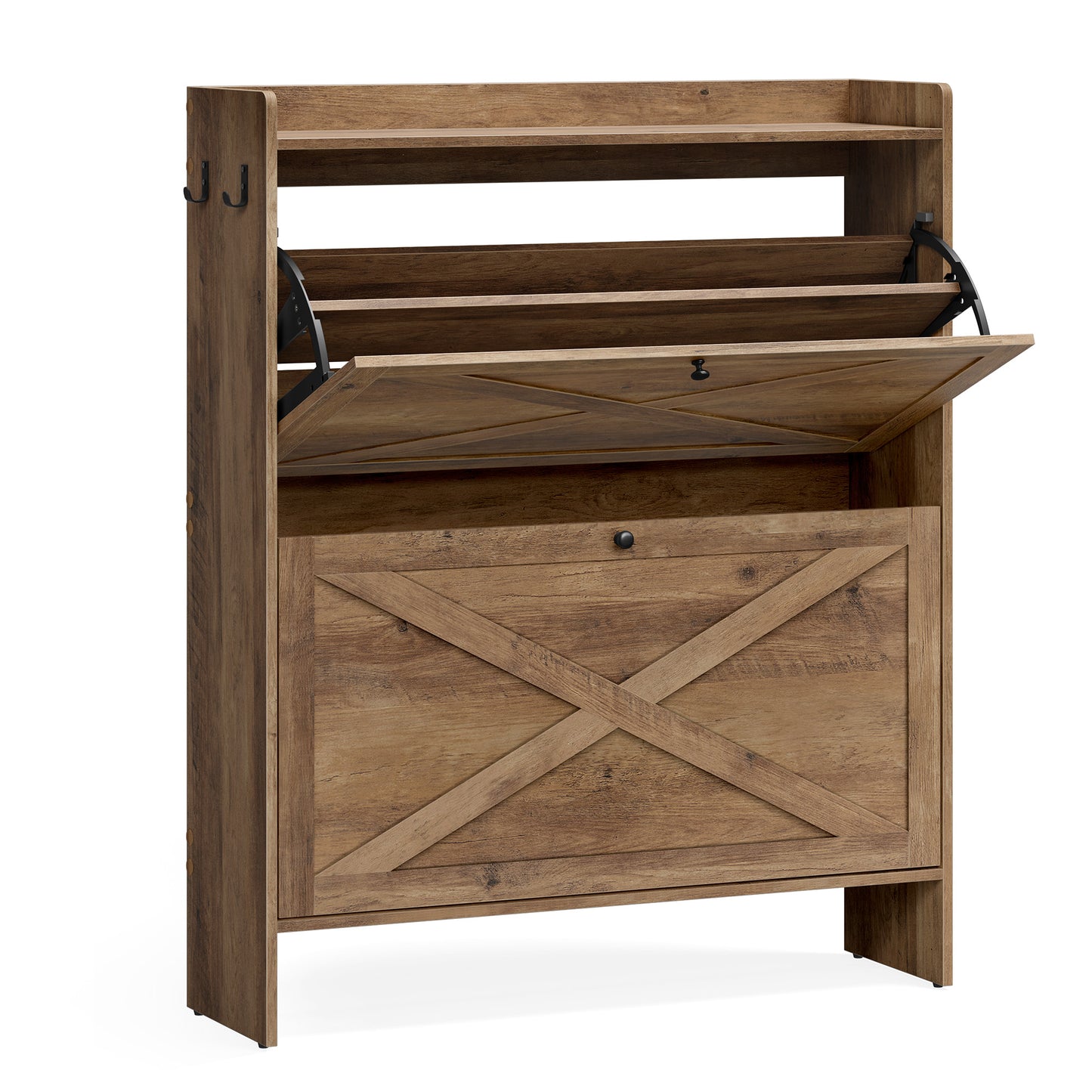 VASAGLE Shoe Storage Cabinet Organizer with 2 Flip Drawers | UHSC203KB01S