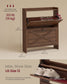 VASAGLE Shoe Storage Cabinet Organizer with 2 Flip Drawers – Chestnut Walnut