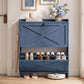 VASAGLE Shoe Storage Cabinet Organizer with 2 Flip Drawers – Cloud Creek Blue
