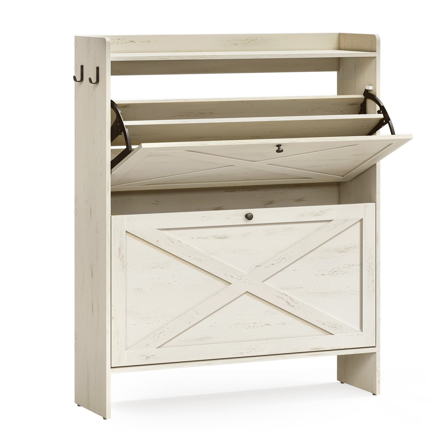 VASAGLE Shoe Storage Cabinet Organizer with 2 Flip Drawers | UHSC203WJ01S