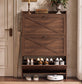 VASAGLE Shoe Storage Cabinet Organizer with 3 Flip Drawers – Chestnut Walnut