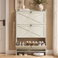 VASAGLE Shoe Storage Cabinet Organizer with 3 Flip Drawers – Cloud Creek White