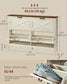 VASAGLE Farmhouse Shoe Cabinet, Narrow Storage Organizer, 4 Flip Drawers Shoe Storage Organizer – Cloud White and Rustic Brown
