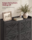 VASAGLE Farmhouse Shoe Cabinet with 4 Flip Drawers – Smoky Black