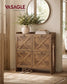 VASAGLE Farmhouse Shoe Cabinet with 4 Flip Drawers – Warm Earth Brown