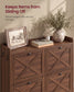 VASAGLE Farmhouse Shoe Cabinet with 4 Flip Drawers – Chestnut Walnut