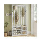 VASAGLE Hall Tree Coat Rack, Shoe Bench, 13.8 X 31.9 X 70.9 Inches, White – Matte White