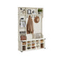 VASAGLE Hall Tree with Bench and Shoe Storage – Rustic White