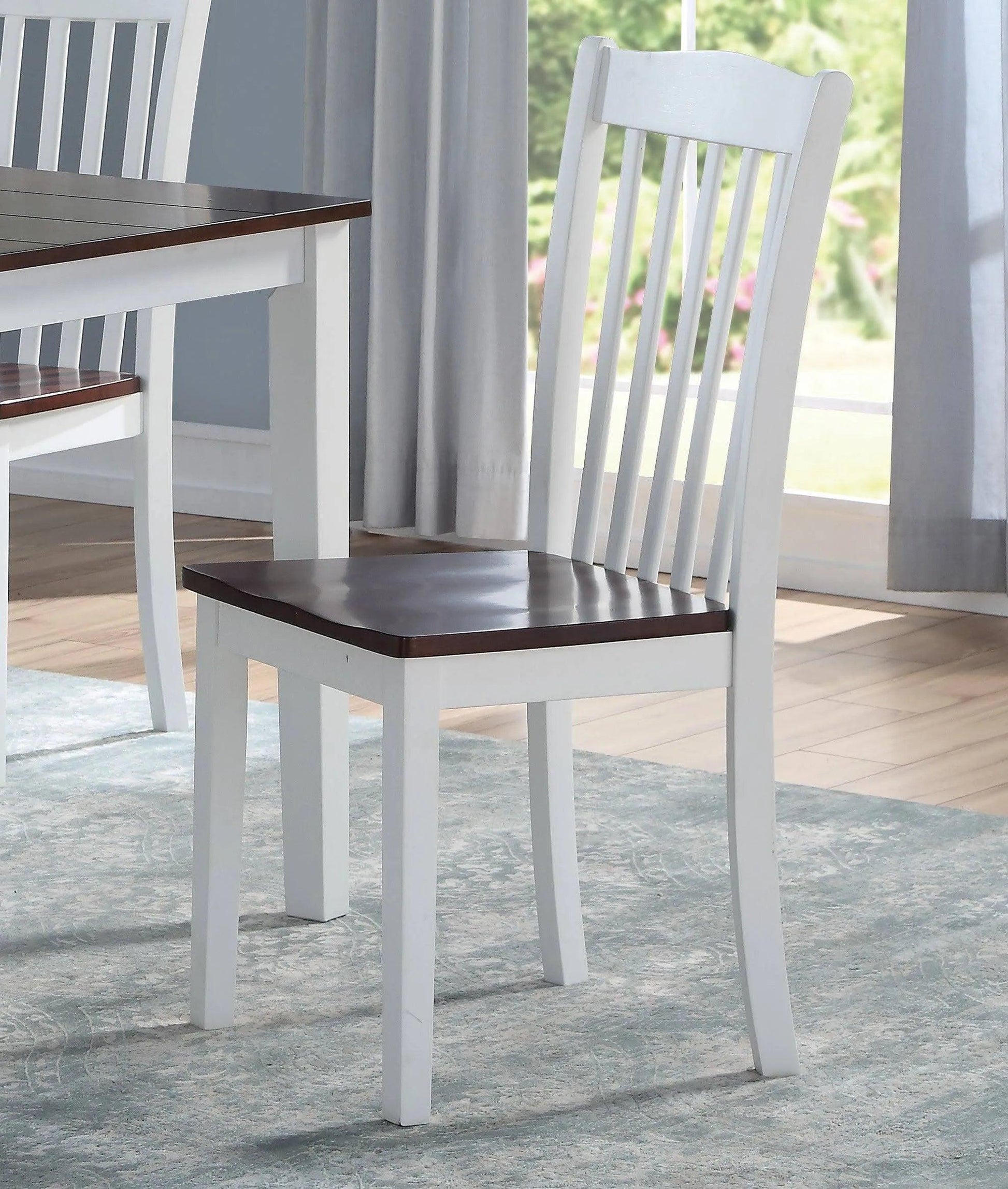 ACME Green Leigh Dining Chair, White & Walnut FredCo
