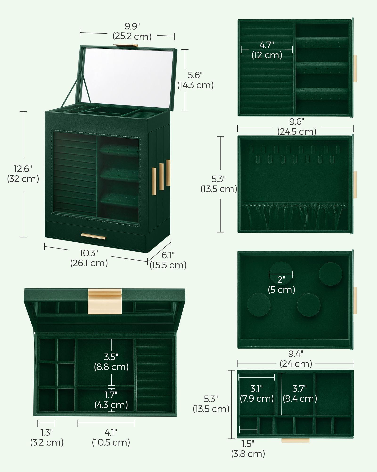 5-Layer Jewelry Box Forest Green FredCo