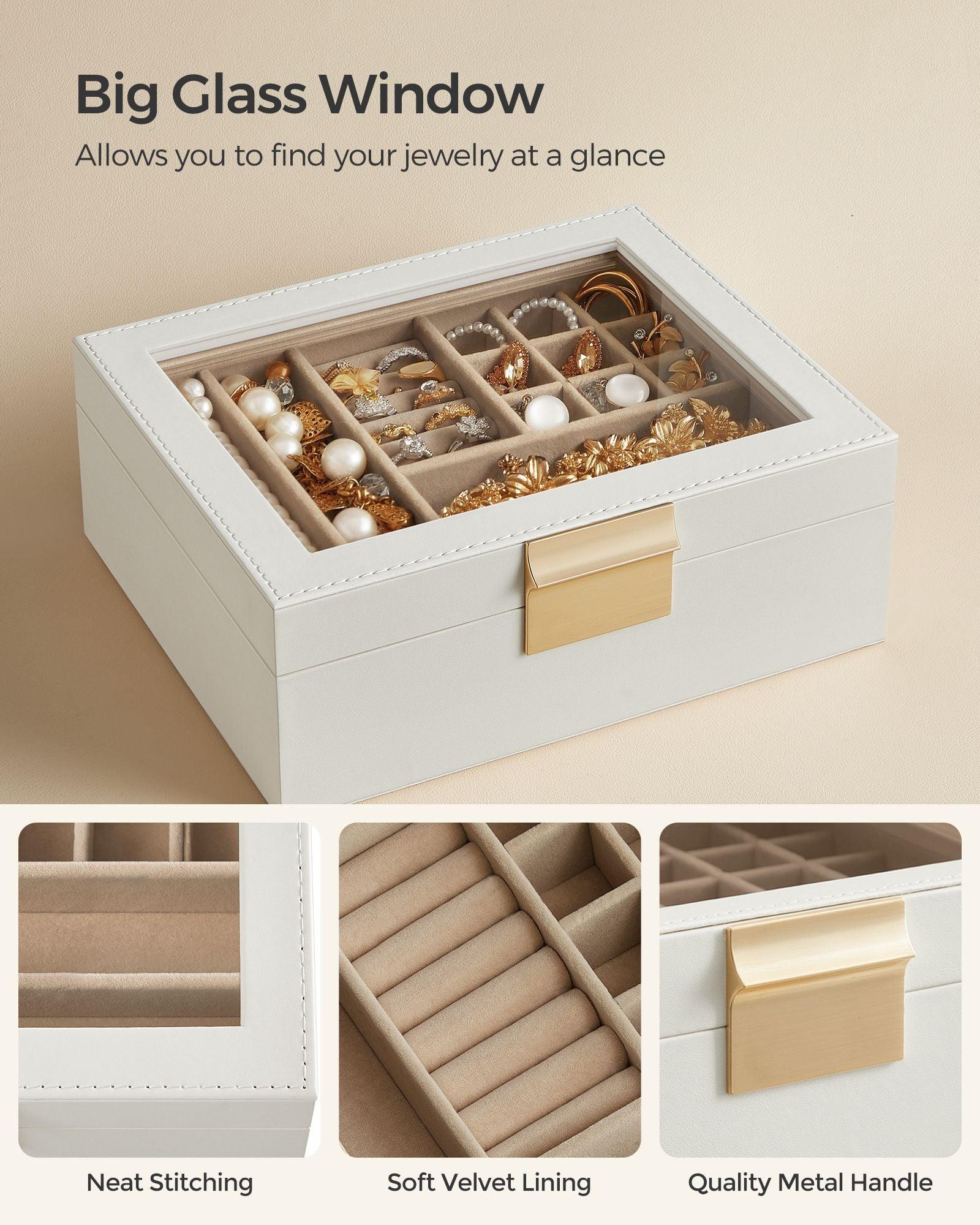 2-Layer Jewelry Box with Glass Lid FredCo