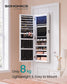 SONGMICS Jewelry Cabinet with LED Lights and Full Length Mirror White – Ink Black and White