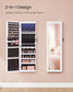 SONGMICS Jewelry Cabinet with LED Lights and Full Length Mirror White – Ink Black and White