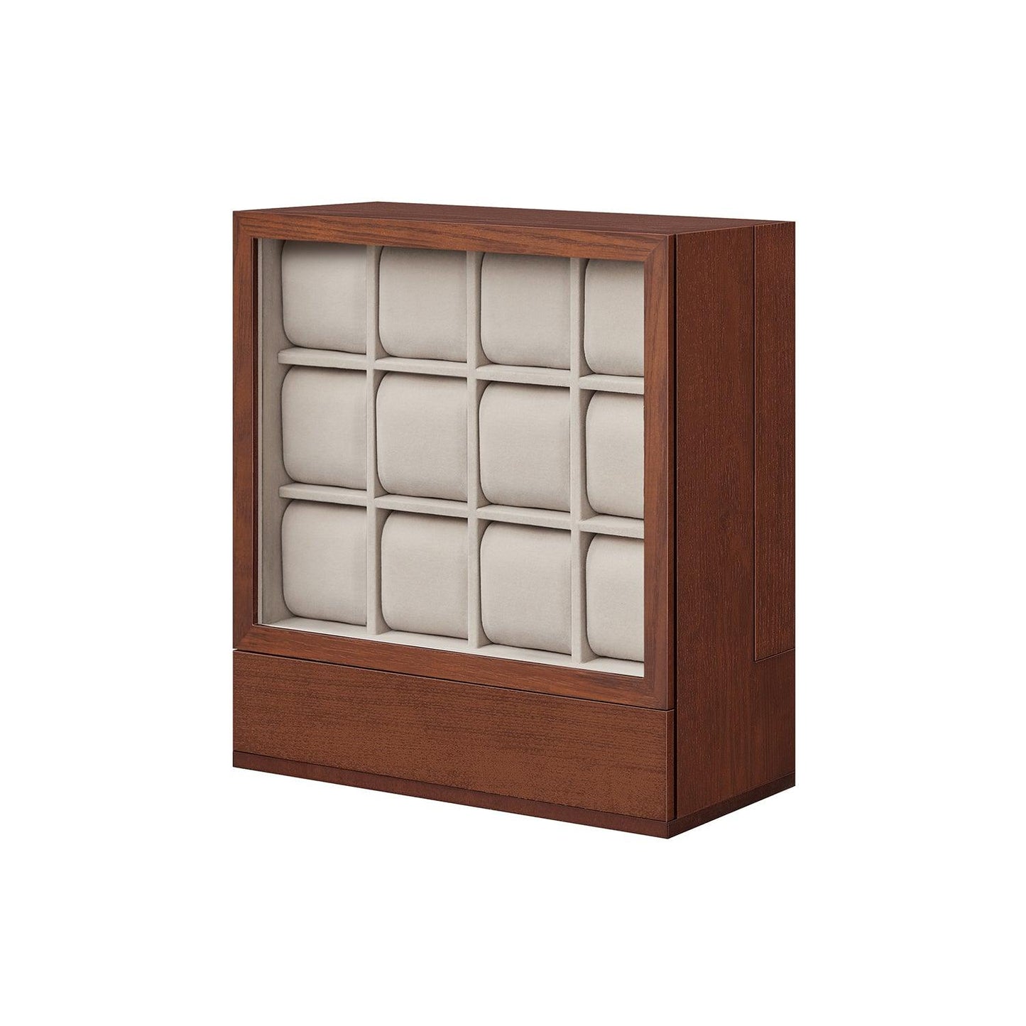 12-Slot Wooden Watch Box Coffee Brown FredCo