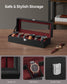 6-Slot Watch Case Black and Red FredCo