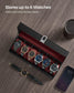6-Slot Watch Case Black and Red FredCo