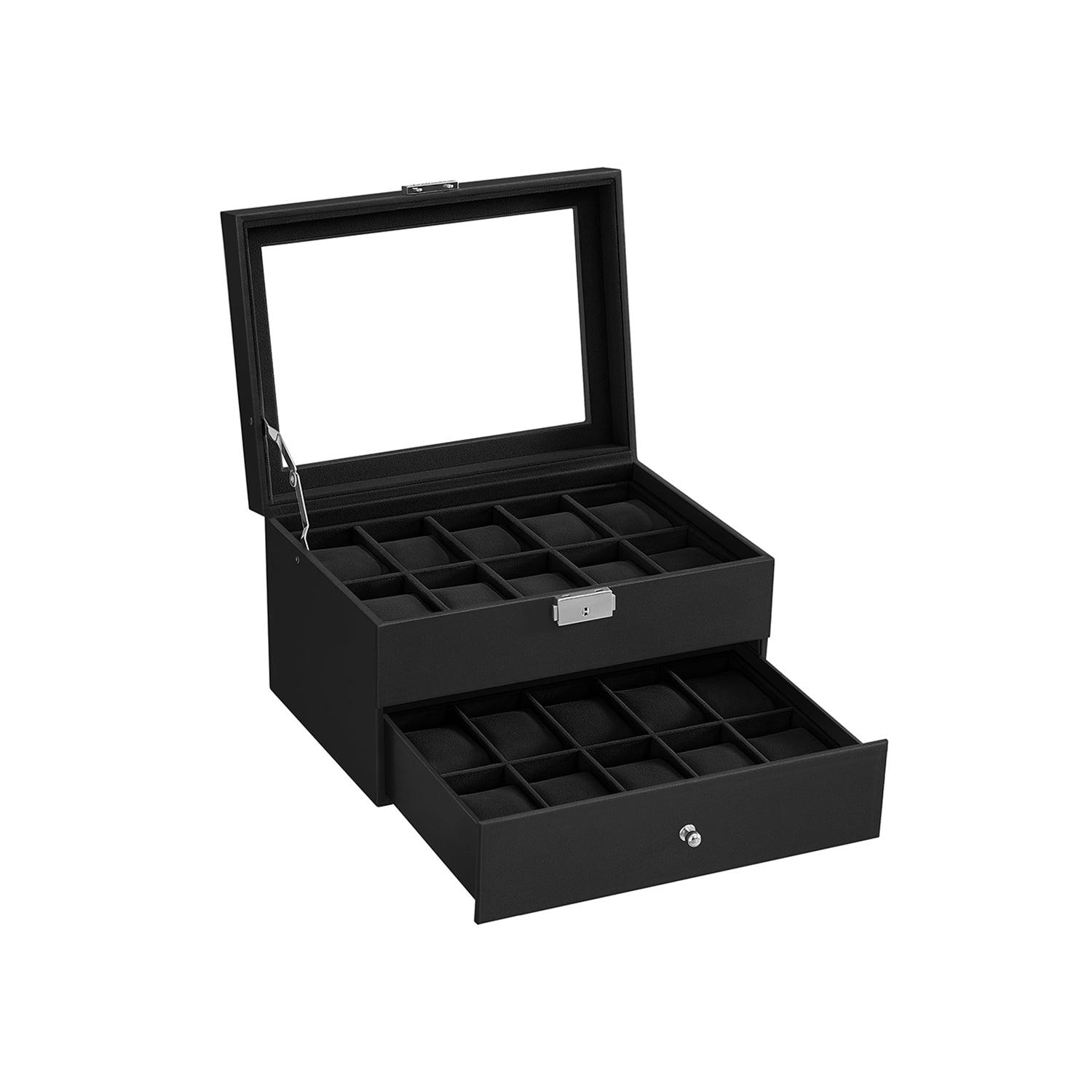 2-Layer Watch Box with Glass Lid FredCo