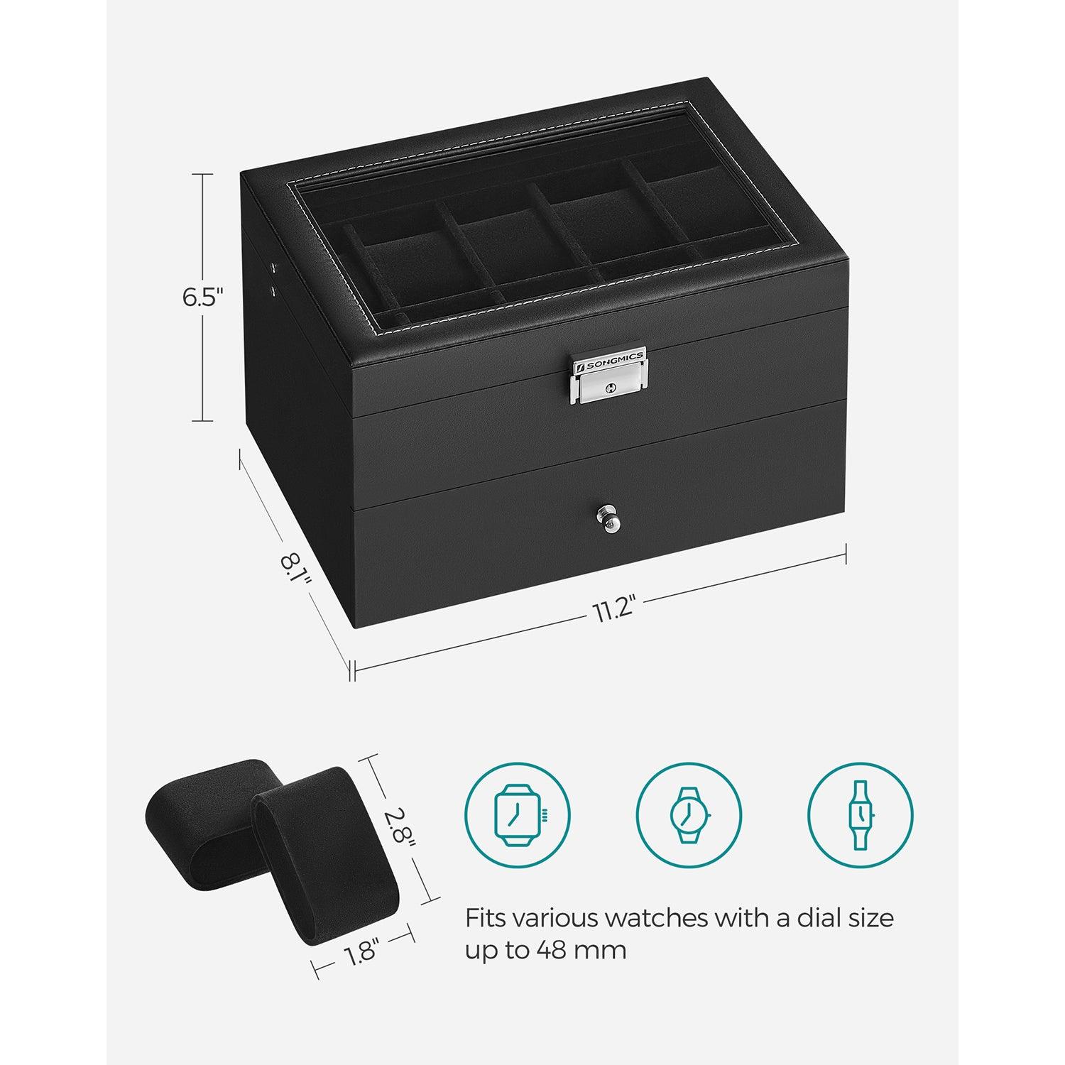 2-Layer Watch Box with Glass Lid FredCo