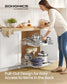 SONGMICS Pull Out Pantry Shelf, Heavy Duty Steel, Slide Out Drawer, 21.3"X20.5"X5.3", Silver