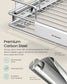 SONGMICS Pull Out Pantry Shelf, Heavy Duty Steel, Slide Out Drawer, 21.3"X20.5"X5.3", Silver