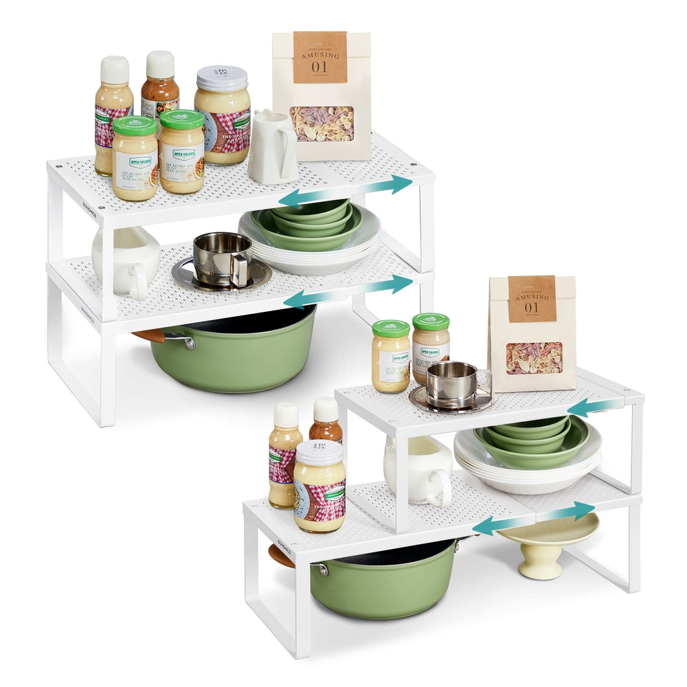 SONGMICS Spice Rack Set, 4-Tier, Metal, Matte White