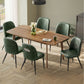 VASAGLE Dining Chairs Set of 6, Upholstered Kitchen Chairs Synthetic Leather with Stitching – Forest Green